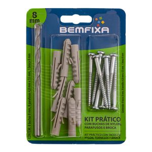 Kit Prático Broca+Parafuso 4,8x55 mm+Bucha Bemfixa