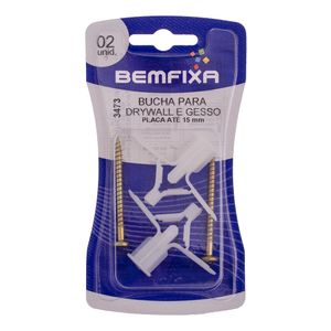 Parafuso Gesso Drywall 4,5x50 Mm com Bucha Frog 2un Bemfixa
