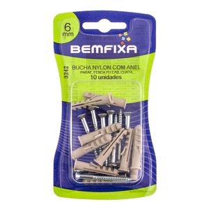 Parafuso Phillips Cabeça Chata Com Bucha Anel 6 Mm 10 Unidades Bemfixa