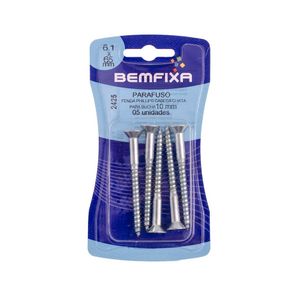 Parafuso Philips Cabeça Chata Para Bucha de 10 Mm 5 Unidades Bemfixa