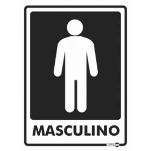 Placa De Sinalização Banheiro Masculino 15x20 Cm Encartale