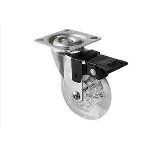Rodízio de Gel Girátorio Cristal Com Freio 50 Kg 50 Mm Fertak