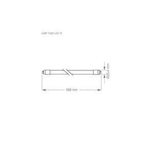Lâmpada Tubular T8 9,9W 300K 60 Cm Bilvolt Taschibra