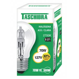 Lâmpada Hálogena A55 70W 127V Taschibra