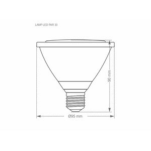 Lâmpada Led PAR30 9,9W 2700K IP65 Taschibra