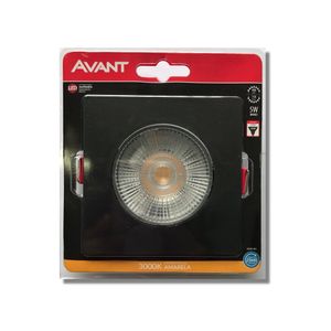 Spot Led Embutir Quadrado Preto Bivolt 5W 3000K Avant