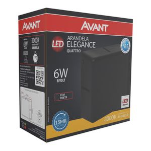 Arandela Elegance Quattro Preto 6W 3000K Bivolt Avant