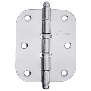 Dobradiça para Porta com Anel Canto Redondo 3x2.1/2" Aço União Mundial