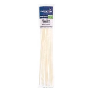 Abraçadeira Nylon 4,8x390 Mm Natural 20 Unidades Bemfixa