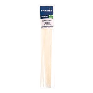 Abraçadeira Nylon 9,0x530 Mm Natural 20 Unidades Bemfixa