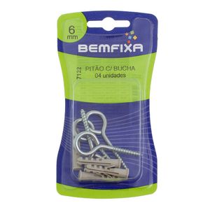 Pitão 3,3x53 Mm Com Bucha 6 Mm 4 Unidades Bemfixa