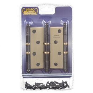 Dobradiça 4x3 Latão Oxidado Com Anel Reforçado 621908 União Mundial