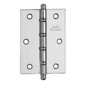 Dobradiça Com Anel 3.1/2 x 2.1/2 Cromado União Mundial