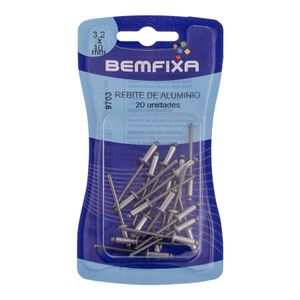 Rebite de Alumínio 3,2x10 Mm 20 Unidades Bemfixa