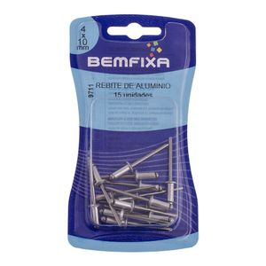 Rebite de Alumínio 4,0x10 Mm 15 Unidades Bemfixa