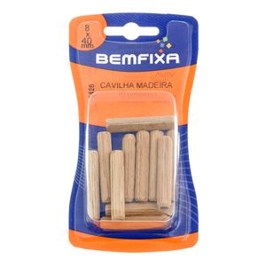 Cavilha de Madeira 8x40 Mm 10 Unidades Bemfixa