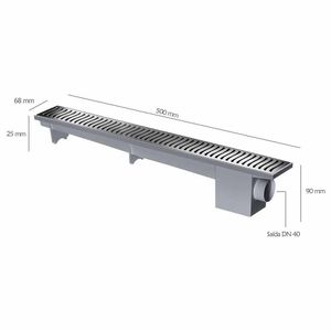 Ralo Linear Modulável Sifonado 500 Mm Cromado Herc