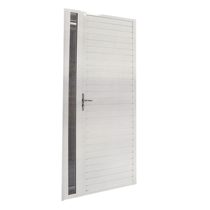 Porta Alumínio White Lambri 210x100 Cm (AXL) Lado Direito Quality Esquadria
