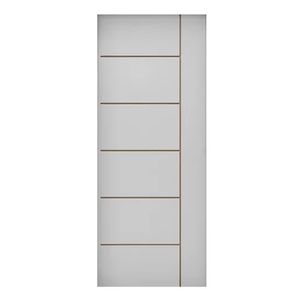 Folha De Porta HDF Branca Linhas Horizontais 210x70 Cm SD Portas