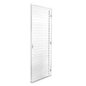 Porta de Alumínio White Veneziana 210x70 Cm (AxL) Lado Direito Quality Esquadria