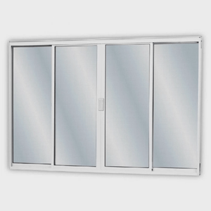 Janela Alumínio Branco Liso 4 Folhas 100x200 Cm (AXL) MGM Esquadrias