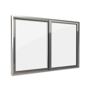 Janela De Alumínio Natural 2 Folhas 80x80 Cm (AXL) Com Vidro Liso Home Quality/Prime