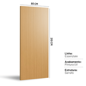 Folha para Porta Mdf Essenziale Lisa Sarrafo 3 Mm Curupixá Linheiro 210x80 cm Concremwood