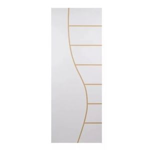 Folha De Porta HDF Branca Linhas Horizontais 210x70 Cm SD Portas
