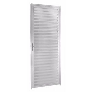 Porta Veneziana de Alumínio Natural 210x70 Cm (AxL) Lado Direito Quality Esquadria