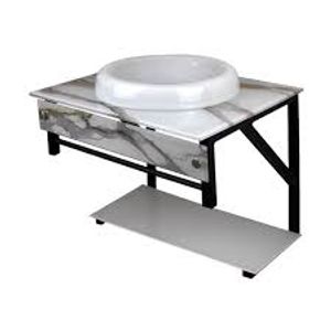 Kit Gabinete Banheiro de Vidro Arkansas Calacata Branco 50x40 Cm Vmex