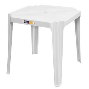 Mesa Quadrada Branca Plástico 70x70 Cm Souplast