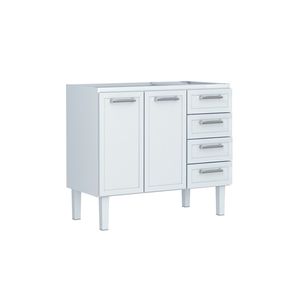 Gabinete Aco Para Pia 120 Apolo Flat 4 Gavetas Branco Cozimax