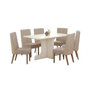 Mesa Jantar Mavi 6 Cadeiras Henn Móveis
