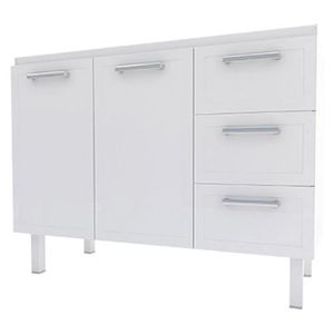 Gabinete em Aço 150 Apolo 3 Gavetas Branco 1548 Cozimax