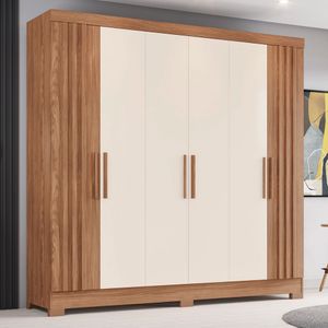 Guarda Roupa 6 Portas Nature Off White B367-127 Briz Móveis