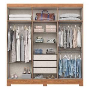 Guarda Roupa 6 Portas Nature Off White B367-127 Briz Móveis