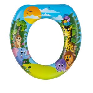 Assento Sanitário Almofadado Oval Infantil Macaco Astra