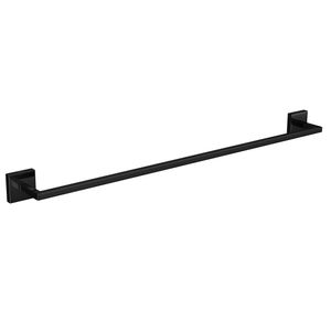 Porta Toalha Barra Clean Black Noir 60 Cm Cromado Deca