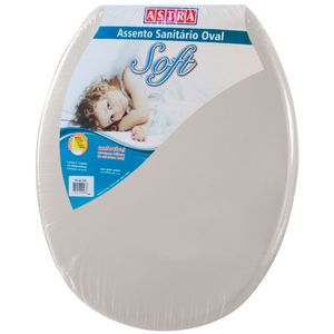 Assento Sanitário 44,7 Cm Soft Oval Universal Cinza Astra