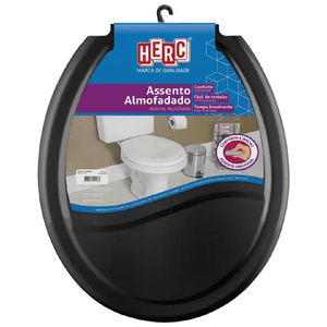 Assento Sanitário Almofadado Preto 2392 Herc