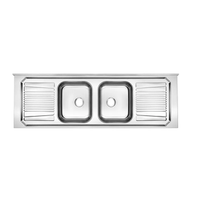 Pia Inox Dupla Sem Válvula Concretada 1,60 M +LU