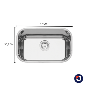 Cuba Retangular Em Aço Inox Alto Brilho 47x30 Cm 94022207 Tramontina