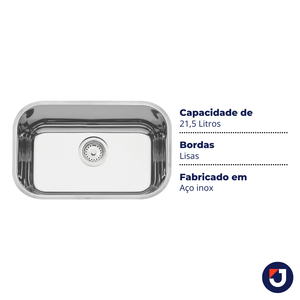 Cuba Retangular Em Aço Inox Alto Brilho 47x30 Cm 94022207 Tramontina