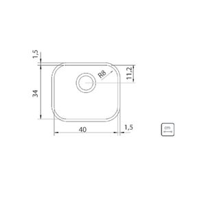 Cuba De Embutir Em Aço Inox Alto Brilho 40x34 Cm Retangular 94020207 Tramontina