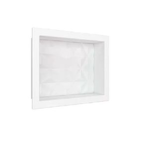 Nicho Texturizado em Mármore Sintético 40x30 Branco Cozimax