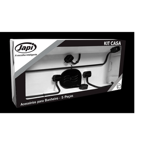 Kit Acessório de Banheiro Preto 5 Peças Japi