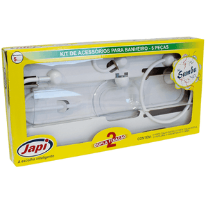 Kit Acessório de Banheiro Samba Branco 5 Peças Japi