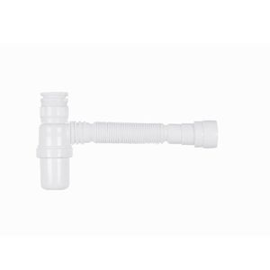 Sifão Copo Universal Com Tubo Sanfonado 40x50 Mm Branco Astra