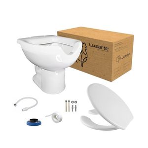 Kit Vaso Sanitário Convecional Com Abertura PNE Branco Luzarte