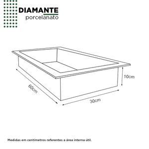 Nicho Porcelanato Diamante 60x30 Cm Branco Cozimax